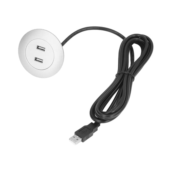 Sofa USB-ladekontakt Innfelt montering Dobbel USB-ladeportkontakt for hjemmebruk Sølv 0.2
