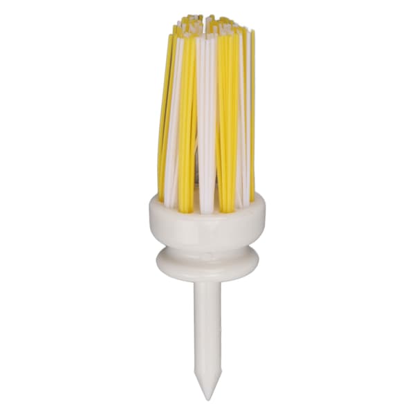Golf Tees Plastic Long Ball Base Low Friction Bristle Support Tee for Long Hit Training (70mm White and Yellow)