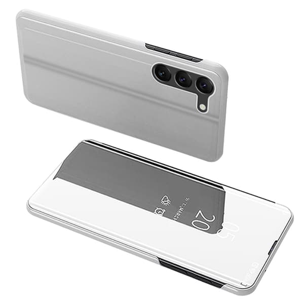 Samsung S24+ Clear View Plånboksfodral - Silver Silver silver