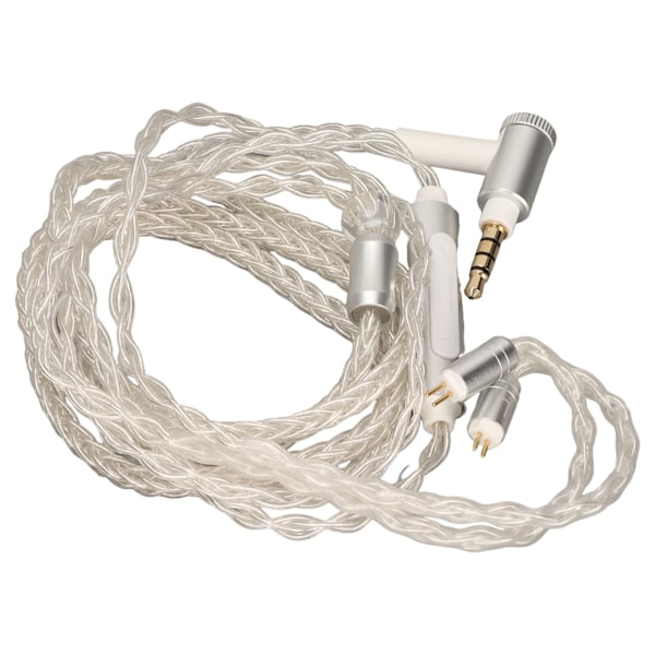 Oppgraderingskabel for øretelefoner, erstatning, 8-kjerners sølvbelagt 2-pins hodetelefonledning med mikrofon for KZ C10 C16 AS10 ZS4 ZS3 ZS5
