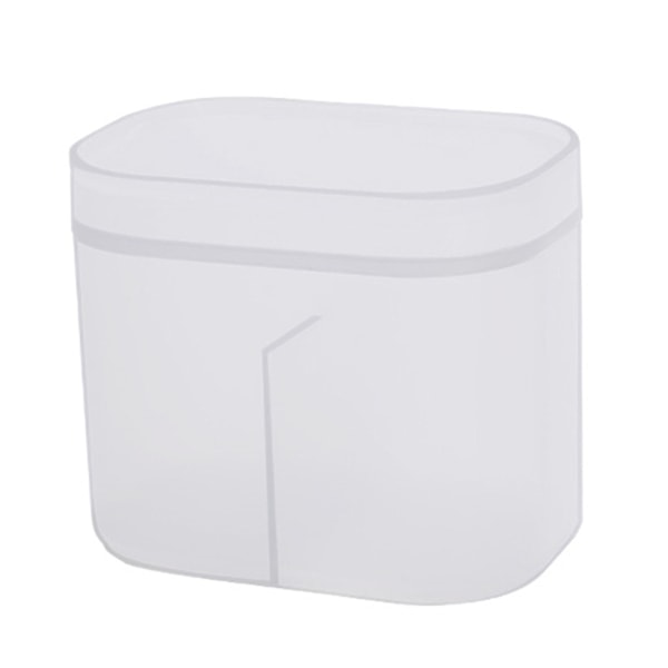 Bomullsstavsbox 2 fack Bomullsplatta Hållare med lock Plast Dammtät Multifunktionell Organizer Behållare för Badrum