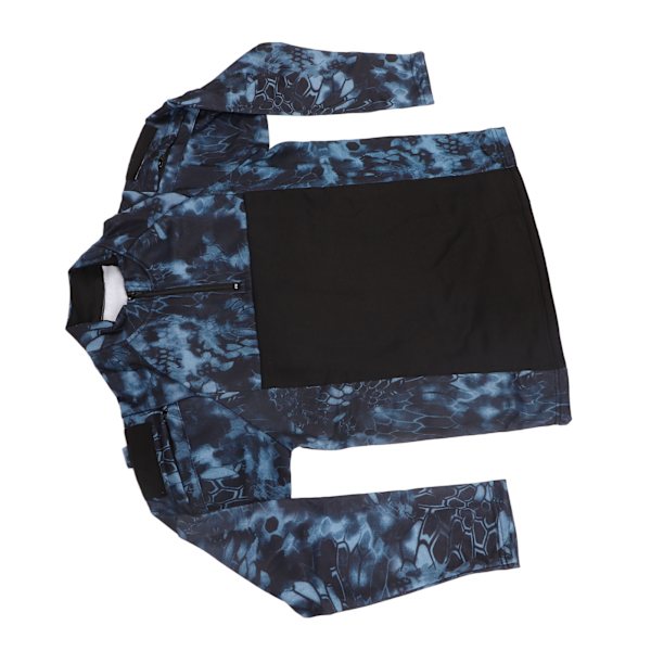 Camouflage Høj Hals Sports T-shirt til Mænd - Sort