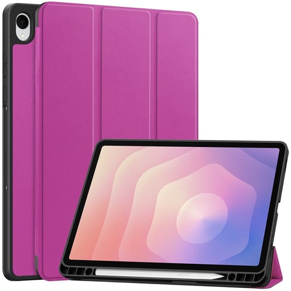 Samsung Galaxy Tab S11 Futteral Tri-Fold Lær Lilla 280