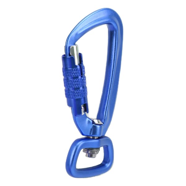 Carabiner Clip Auto Locking Square Bottom 360 Rotation Hook Accessory for Dog Leashes Hammocks Backpacks Blue