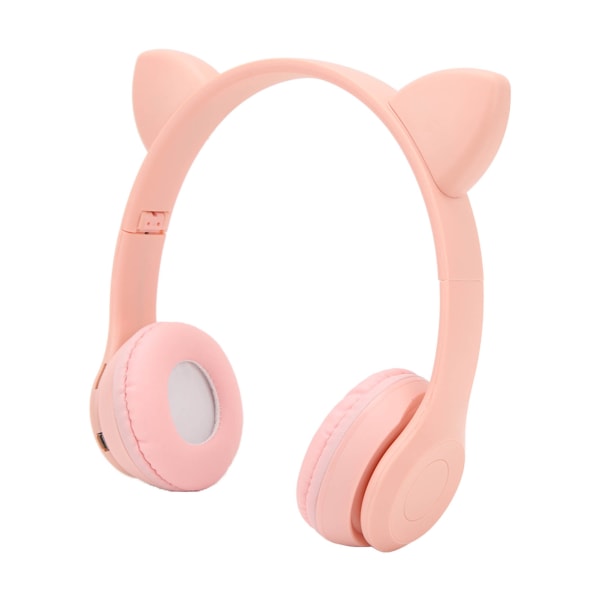 Cute Cartoon Cat Ear LED trådløse hodetelefoner - Rosa