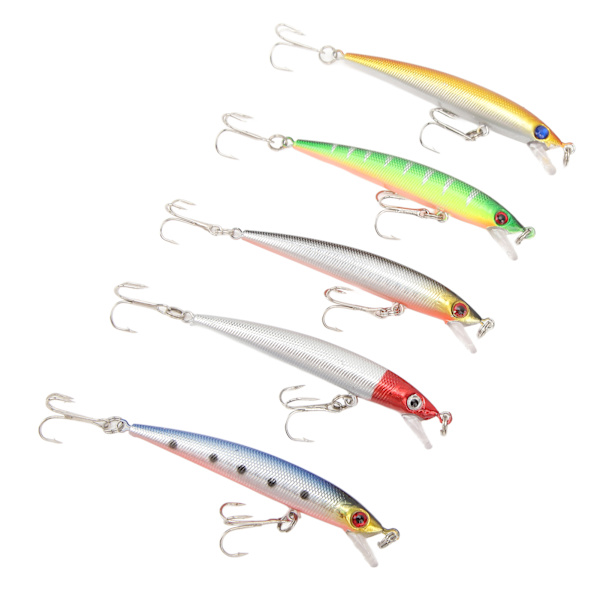 Topwater fiskekit - 5 stk hårde agn til gedde i saltvand og ferskvand