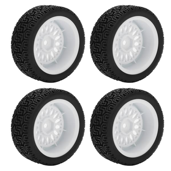 4 stk. 1/10 RC Gummidek High Slidagemodstand Godt Greb Stabile RC Gummidek Sæt til 1/10 RC Biler Hvid