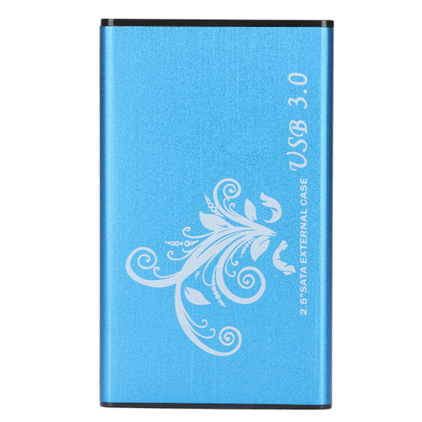 Harddisk-kabinett 4TB 2,5 tommer 5 Gbps overføring USB3.0 Aluminiumlegering Plug and Play HDD-kabinett for bærbar PC Stasjonær PC Blå