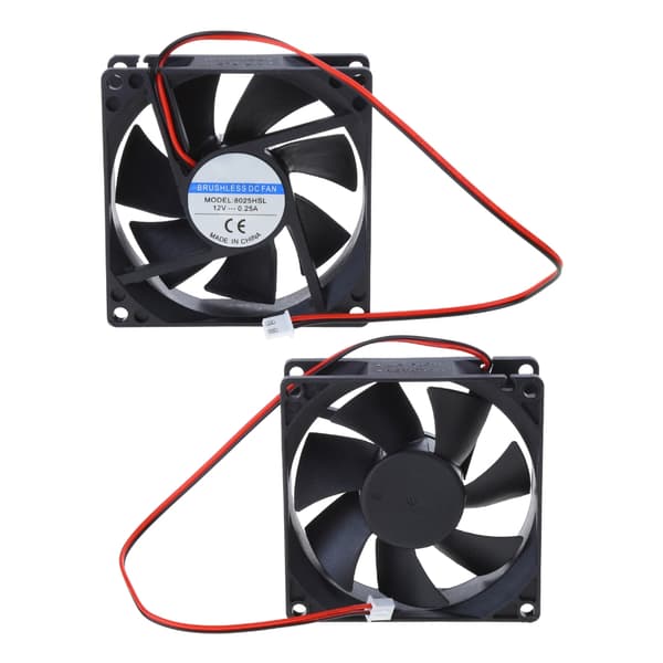 8025 til DC 12V 2-benet køleventilator 80mm lydløs CPU-ventilator til DC børsteløs med 20cm[SZ]