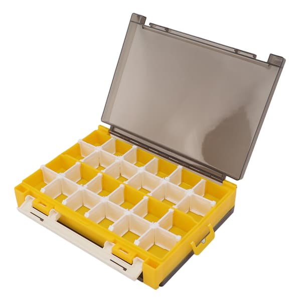 Lure Bait Box Multifunction Shockproof Double Layer Bait Storage Case for Outdoor Fishing Yellow
