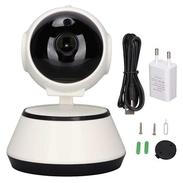 Smart Innekamera för Säkerhet Wifi Babymonitor Trådlös Hund Husdjurskamera 2-vägs Ljud för Hem EU-kontakt 100-240V