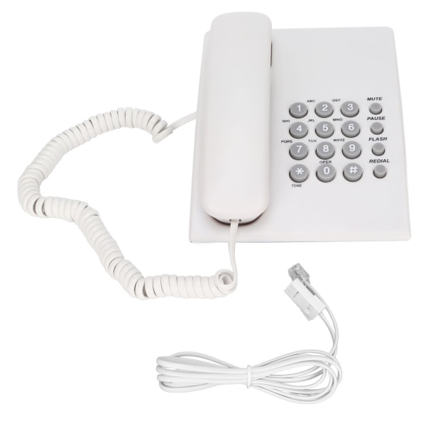 KXT435 Stationär sladdad telefon Fast fast telefon med ställbar volym nummerpresentation för hemmahotellkontor (Vit)