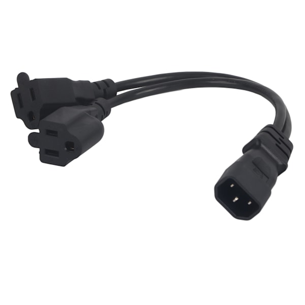 Y-Splitter Strømstikledning IEC 320 C14 Han til Dobbelt 5 15R Hun Splitter Adapterkabel 30 cm 10A 125‑250V