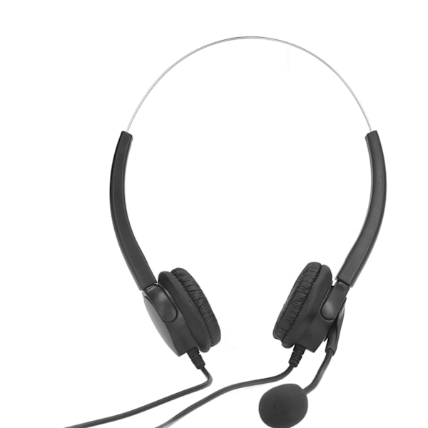 USB-puhelinheadset, melunvaimennus, säädettävä, binauraalinen tietokonekuuloke mikrofonilla toimistoon ja puhelinkeskukseen