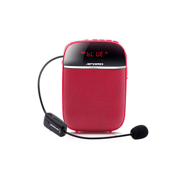 Bärbar megafon för lärare med trådbunden mikrofon, hörlurar, bälte, uppladdningsbar personlig Bluetooth-högtalare, stödjer musik, FM, TF-kort för klassrum