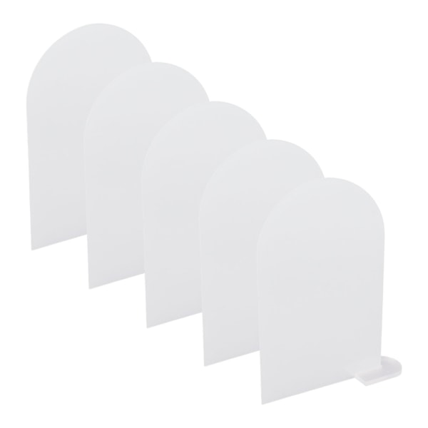 5 kpl akryyliset läpinäkyvät kaarevat puoliympyrän muotoiset istumapaikkanumerokortit tyhjät pöytäkortit jalustalla