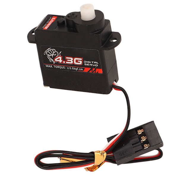 Tarkka RC-auton servomoottori - 4,3G muovivaihde, DC 4,8-6V, musta, mallileluille
