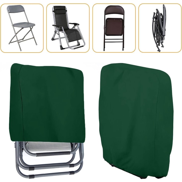 Beskyttelsestrekk for sammenleggbar solseng, hagesolseng støvtett trekk, vanntett, UV-bestandig, 210D Oxford for hvilestol, B71×H110cm (grønn)