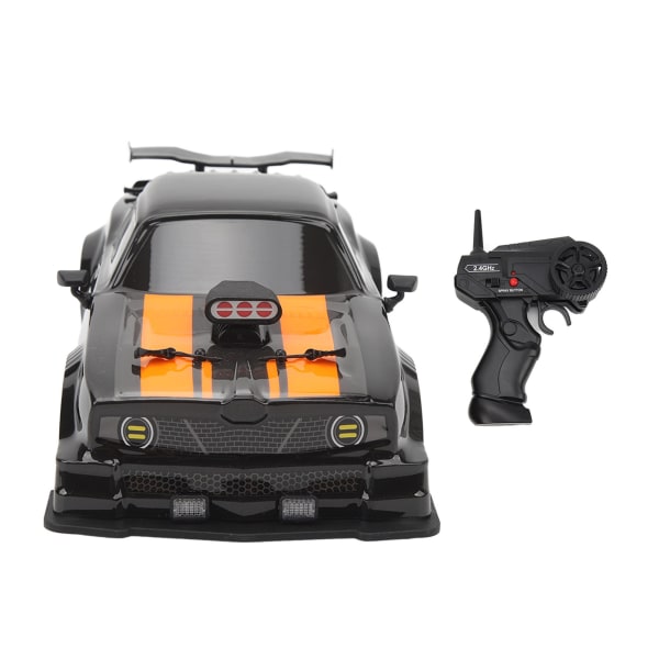 Højhastigheds 1:16 Skala 4WD RC Driftbil med LED-lys - Sort