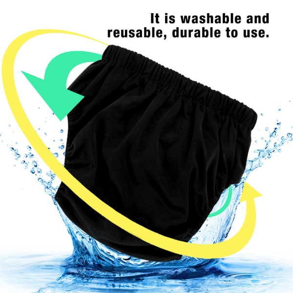 Säädettävä kangasvaippa aikuisille - Uudelleenkäytettävä ja pestävä iso vaippa (musta)
