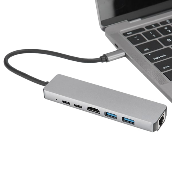 6-i-1 Dockingstation TypeC til High Definition Multimedia Interface /87WPd RJ45 USB3.1 4K Dockingstation Adapter