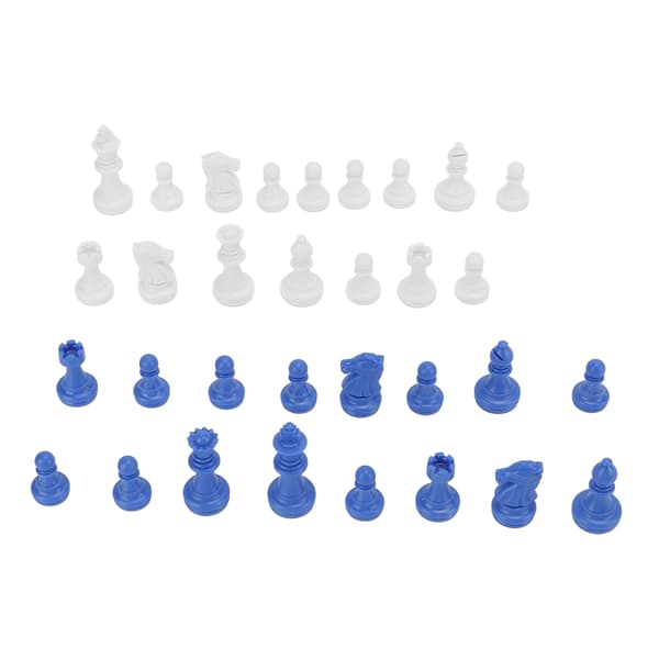 Only Chess Pieces PS Plastic Replacement Mini Chess Figures 49mm Height King for Party Relaxing Blue
