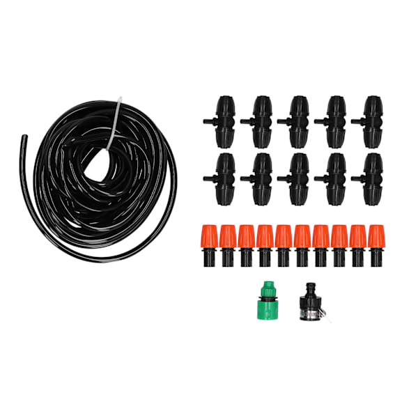 10M 8/11 Slang Trädgård Bevattningssystem 10PCS Justerbar Sprinkler Mikro Munstycke Förstoftning Set