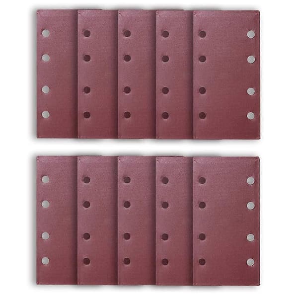 【DT】10 st 93x185mm Slippapper 8 Hål Loop Slippapper Stansad 400 Korn Passar Rektangulär Orbitalslip 60 Grit
