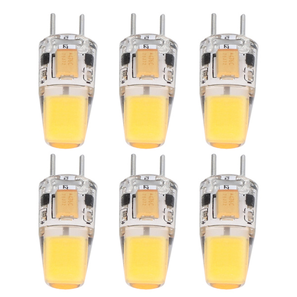6 stk. GY6.35 pære 5W AC DC12V COB pære energibesparende silikone loftslampe pære til stue