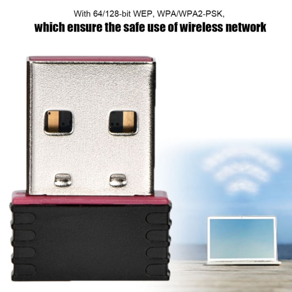 Mini USB trådlöst nätverkskort 2,4GHz Wifi Dongle 600Mbps för WIN/MAC