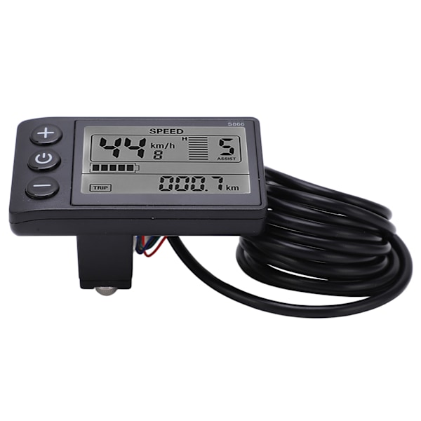 S866 Elektrisk Cykel Display LCD Meter 24V 36V 48V Elektrisk Scooter Kontrolpanel med SM Stik