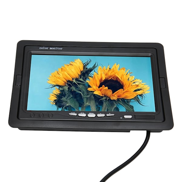 Bakkamera Monitor Støtte Skjerm Roterende 2 AV Inngang 7 Tommer TFT Fargerik LCD Monitor for Bil DVD Overvåking Kamera