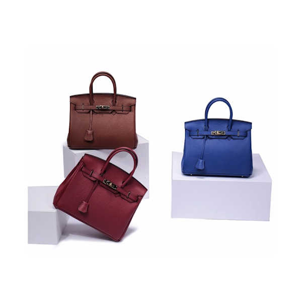 Snygg 30cm Lila Läder Tote Bag Purple 30CM