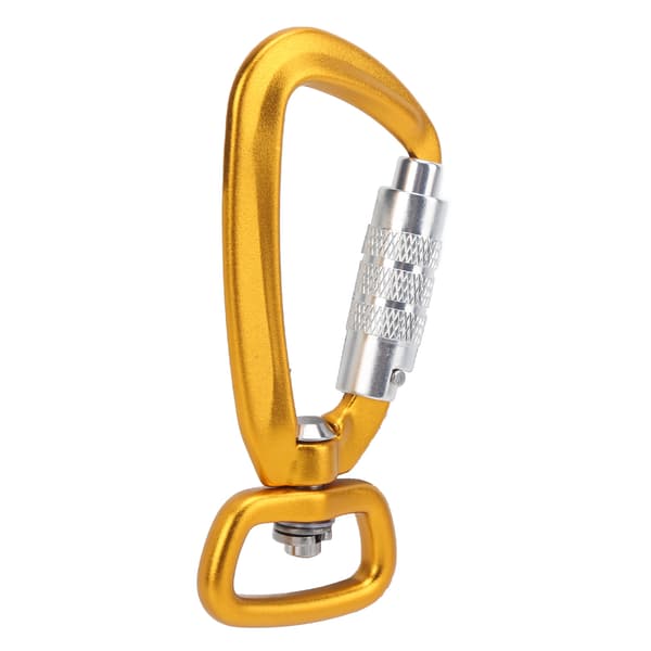 Carabiner Clip Auto Locking Square Bottom 360 Rotation Hook Accessory for Dog Leashes Hammocks Backpacks Yellow