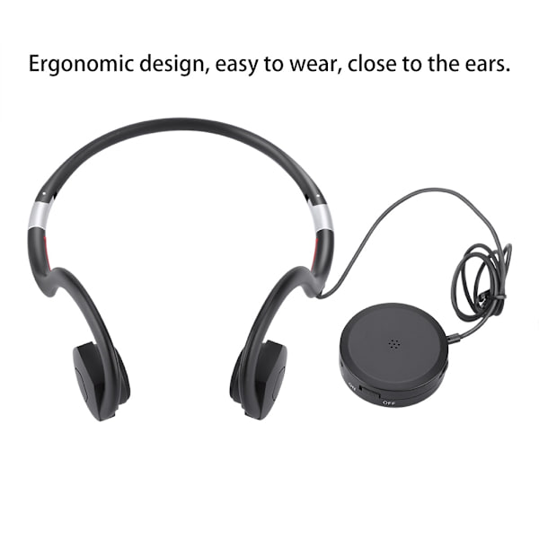 Ny BN-802 5V500mAh Lade Bone Conduction Hodetelefoner Høreapparat Svart