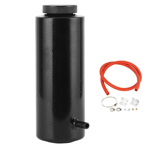 Universal 800 ml/27 oz sort aluminiumslegering Køler Kølervæske Oliefangstbeholder kan spilde tank