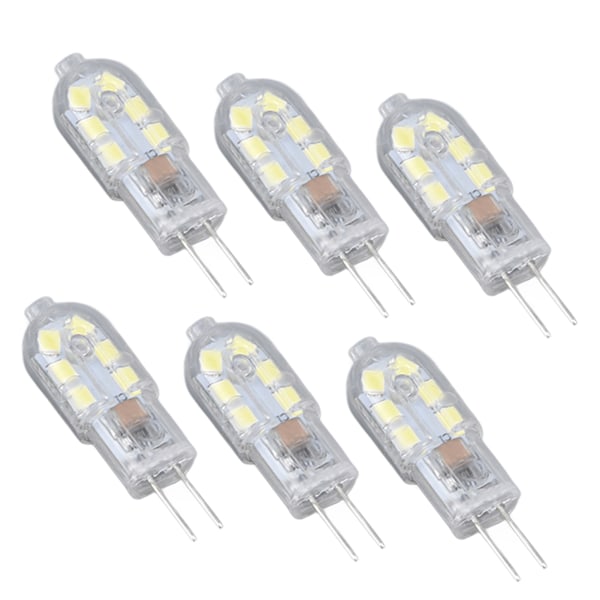 10-pak G4 2835 LED-pære - Transparent plug-in glødepære til autocamper-skabe Landskabslys - 6500K hvidt lys