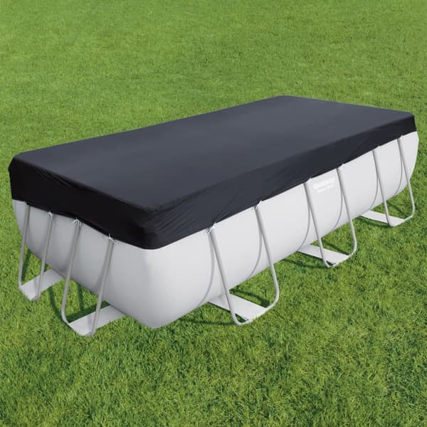 Bestway Poolskydd Flowclear 404x201 cm Antracit[SZ] Blå silver