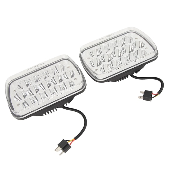 7-tommers 45W LED-frontlykter for Wrangler Comanche Cherokee - Sett med 2, sølvbunn