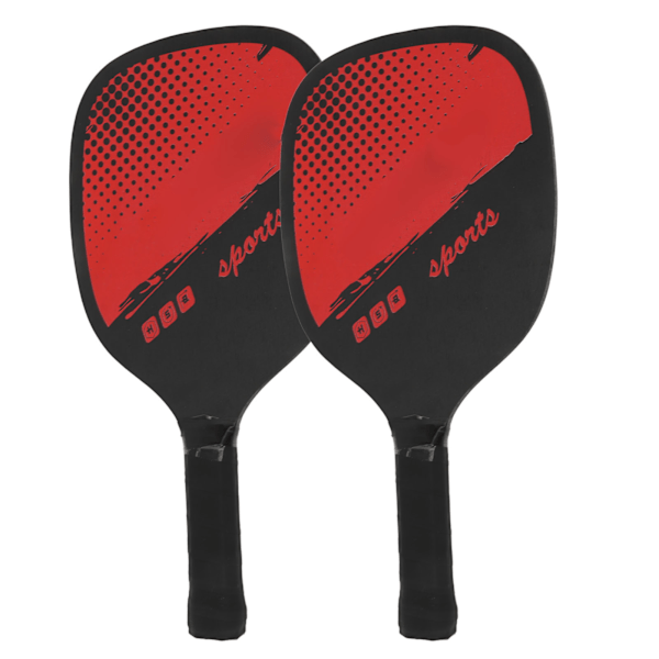 Pickleball Racket Set Ergonomisk 1 Par Trä Pickleball Paddel med 4 Bollar och Bärväska för Inomhus Utomhus Träning Röd