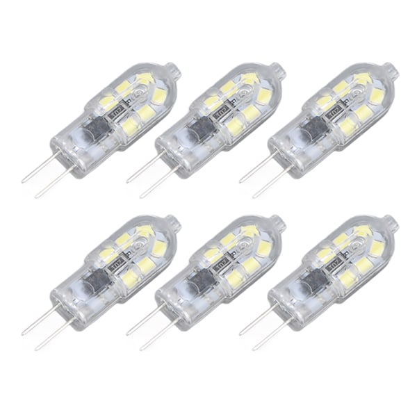 10-pak G4 2835 LED-pære - Transparent plug-in glødepære til autocamper-skabe Landskabslys - 6500K hvidt lys