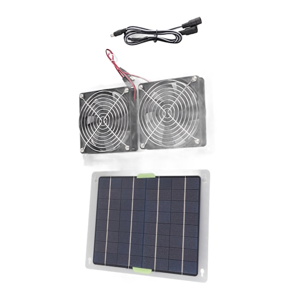 Bärbar soldriven fläkt - energieffektiv miniventilator för hundhus, växthus och husbil