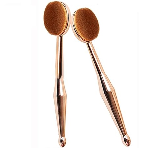 【DT】2 makeupbørster foundationbørster (rosaguld)