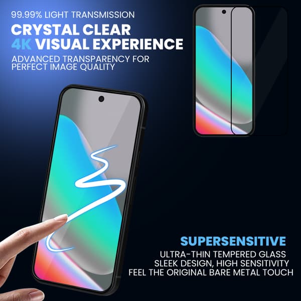 2-pack Google Pixel 10 Skärmskydd & 2-pack Linsskydd - Härdat Glas 9H - Superkvalitet 3D[SZ]