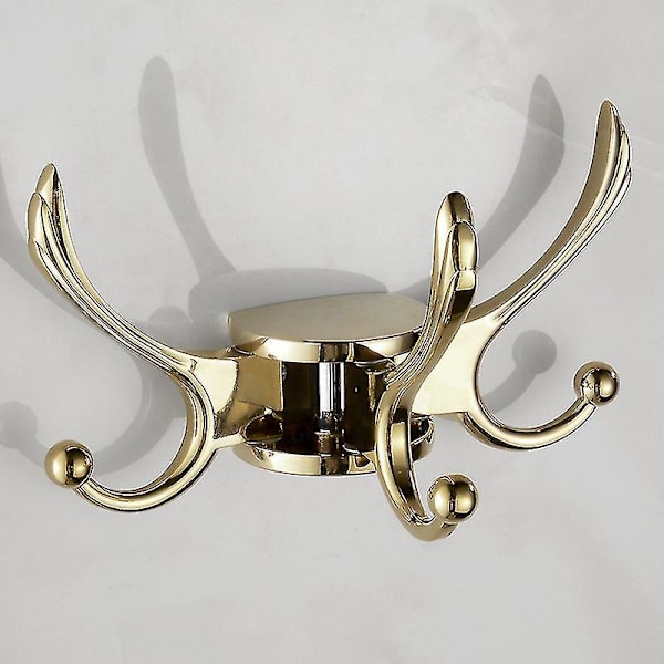 Luxury Nordic Rotating Wall Hook for Clothes and Hats gold