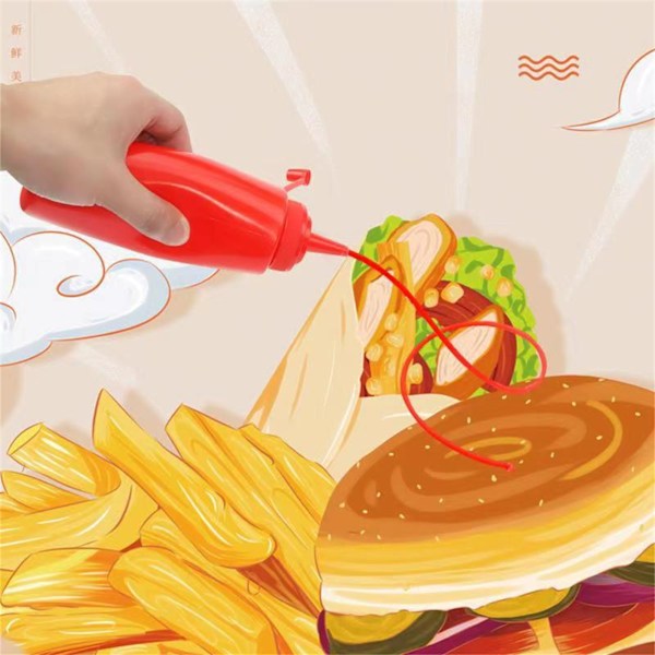 Falsk Spray Ketchup Flaske Spøk Salat Flaske Rød Plast Spøk Vits Leker for 1. April Halloween Fest