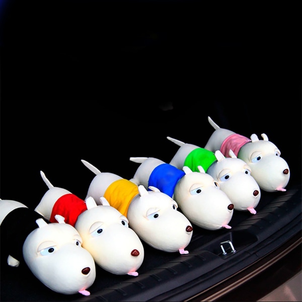 Pink Doll Dog Car Ornament - Bambukolpåsar för luktborttagning och absorption av formaldehyd - Bil- och hemtillbehör (28cm/11.02in)