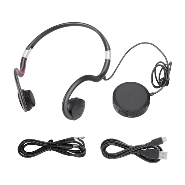 Ny BN-802 5V500mAh Lade Bone Conduction Hodetelefoner Høreapparat Svart
