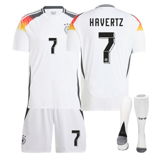 2425 Tyskland Hjem Hvid Nr. 7 Havertz International Jersey Voksen- og Børnestørrelser L(175-180CM)