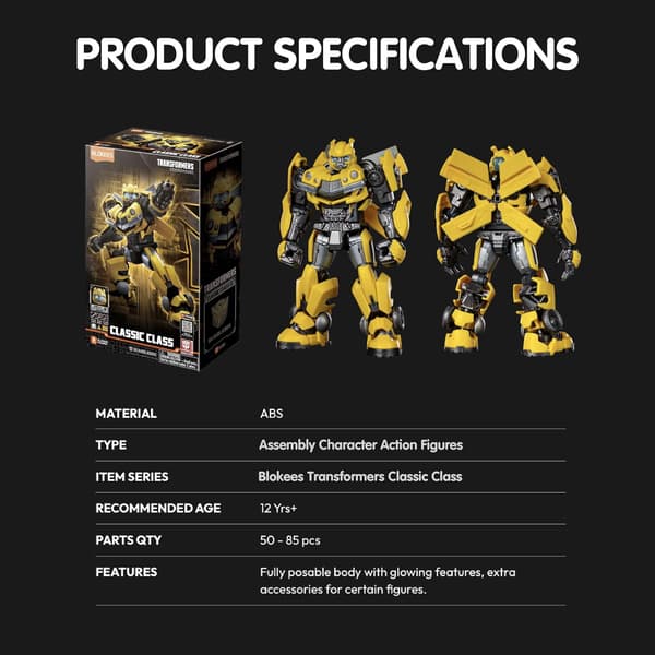 Transformers Classic Class Modellbyggsats | Bumblebee Actionfigur Byggleksak för barn | Ålder 12+